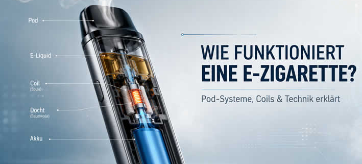 Wie funktioniert eine E-Zigarette? Pod-Systeme, Coils & Technik erklärt