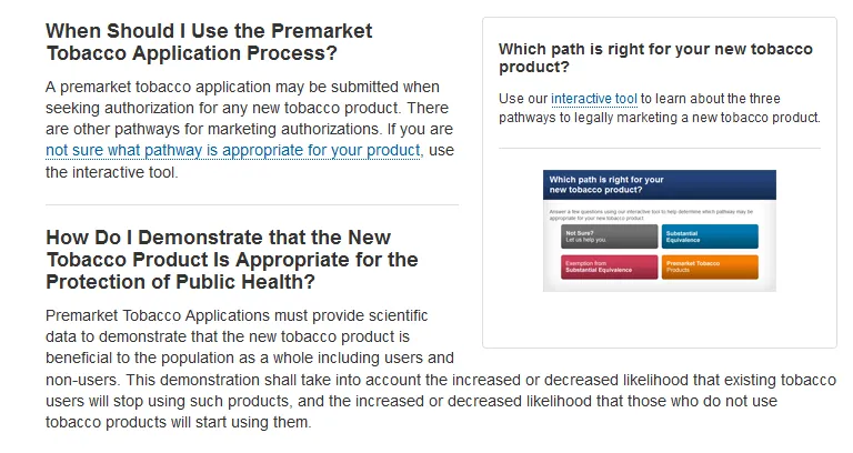 When Should I Use the Premarket Tobacco Application Process