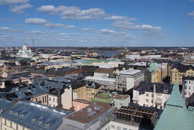 Blick auf das Zentrum Helsinkis