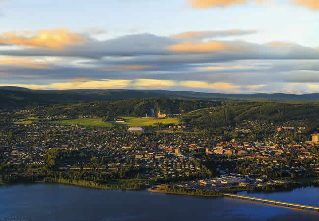 Blick auf die Stadt Lillehammer