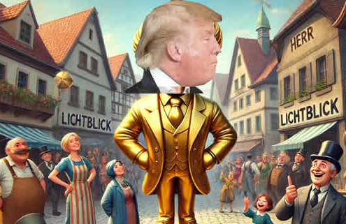 D.J. Trumps goldene Statue: Eine skurrile Geschichte aus Schilda