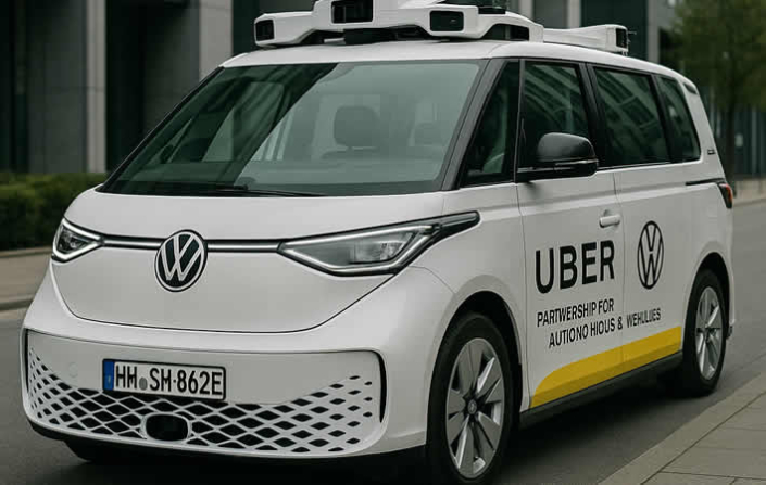 VW-Uber Volkswagen und Uber starten Partnerschaft für autonome E-Fahrzeuge
