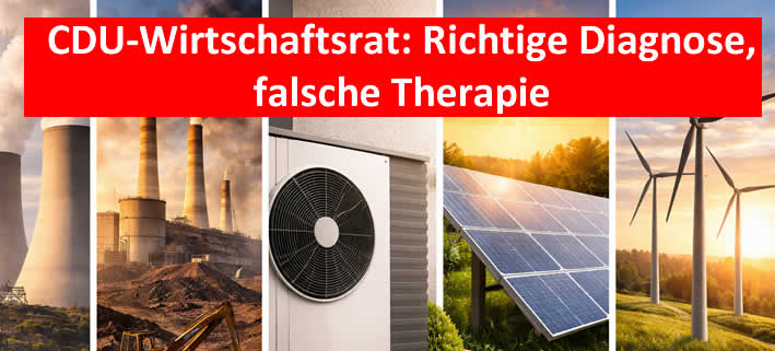 Der CDU-Wirtschaftsrat und die Energiewende: Richtige Diagnose, falsche Therapie